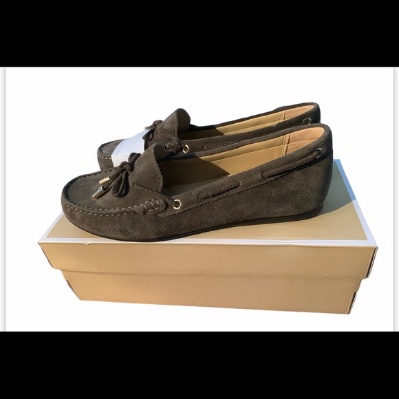 Michael Kors Grey Suede Loafers - Picture 1 of 3